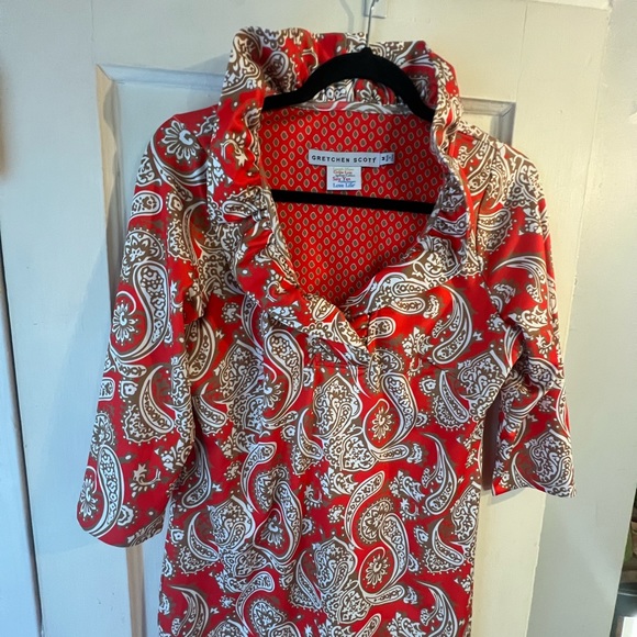 Gretchen Scott Designs Red and White Long Sleeve Dress - Picture 6 of 9